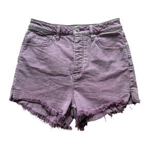 We The Free Light Lilac Distressed Denim Shorts Size 29